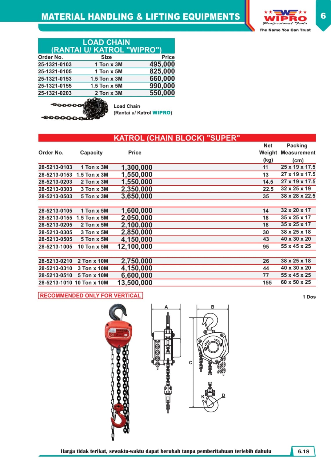 CHAIN BLOCK WIPPRO 3TON X 3 METER  - Gambar 6