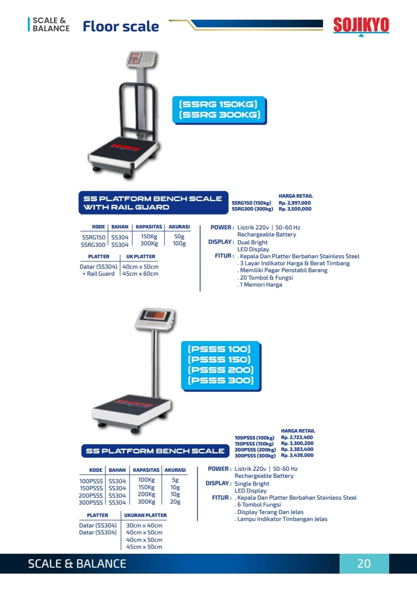 SOJIKYO FLOOR SCALE DARI 500KG - 5TON - Gambar 6